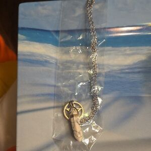 Silver Necklace with White Pendant